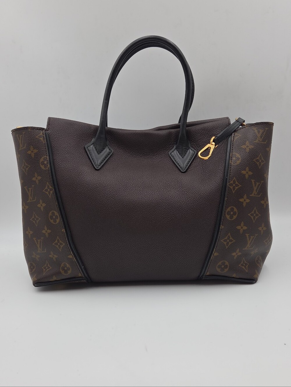 LOUIS VUITTON Veau Cachemire W Monogram Tote PM Chocolate, Auth w/COA....